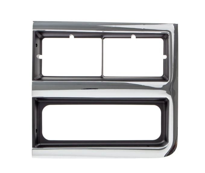 AMD Premium Headlight Bezel, LH, Chrome/Dark Gray (Dual Headlights), 89-91 Chevy R/V Blazer Suburban & 1-Ton Trucks 145-4389-4L