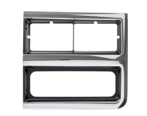 AMD Premium Headlight Bezel, LH, Chrome/Dark Gray (Dual Headlights), 89-91 Chevy R/V Blazer Suburban & 1-Ton Trucks 145-4389-4L