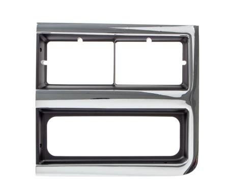 AMD Premium Headlight Bezel, LH, Chrome/Dark Gray (Dual Headlights), 89-91 Chevy R/V Blazer Suburban & 1-Ton Trucks 145-4389-4L