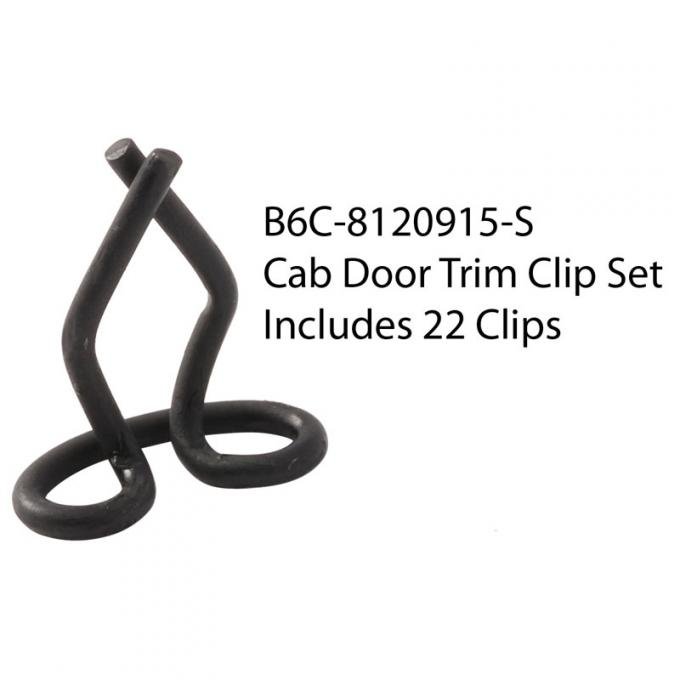 Dennis Carpenter Door Stainless  Retainer Clip Set - 1956 Ford Truck B6C-8120915-S