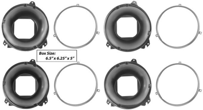 Dynacorn 67-72 Headlamp Bucket & Ring 8pcs LH21A