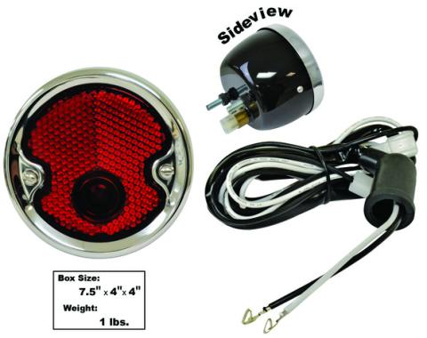 Dynacorn 54-55 Tail Lamp Assembly Blk / Stainless Bezel LP21