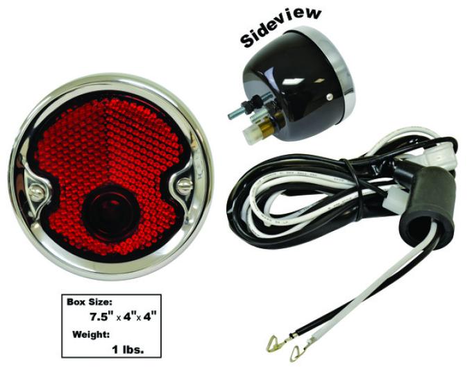 Dynacorn 54-55 Tail Lamp Assembly Blk / Stainless Bezel LP21