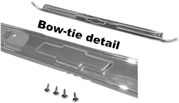 Dynacorn 67-72 Door Scuff Plate w/Bowtie Stainless M1118B