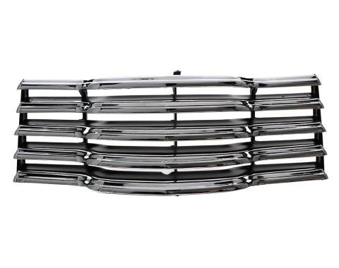 AMD Grille Assembly, Chrome with Black Paintable Bars, 47-53 Chevy Pickup Truck Suburban X150-4047