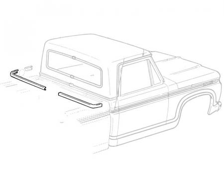 Dennis Carpenter Back Belt Molding w Fasteners - 1973-79 Ford Truck     D3TZ-10423A20-PR
