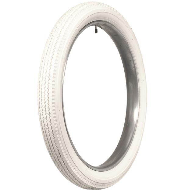 Coker Classic Cycle Clincher Tire Zig-Zag/Ribbed Tread All White 28x3 ...