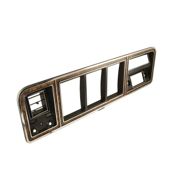 Dennis Carpenter Instrument Cluster Bezel -  Woodgrain - w/ Integral A/C - 1973-79 Ford Truck, 1978-79 Ford Bronco D8TZ-10044D70-D