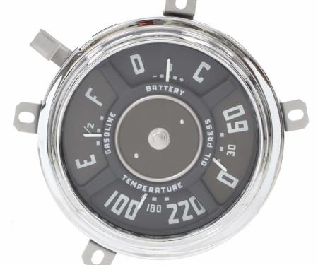 AMD Gauge Cluster Assembly, 12-Volt V8, 51-53 Chevy or 52-53 GMC Truck X474-4051-AS