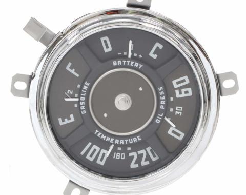 AMD Gauge Cluster Assembly, 12-Volt V8, 51-53 Chevy or 52-53 GMC Truck X474-4051-AS