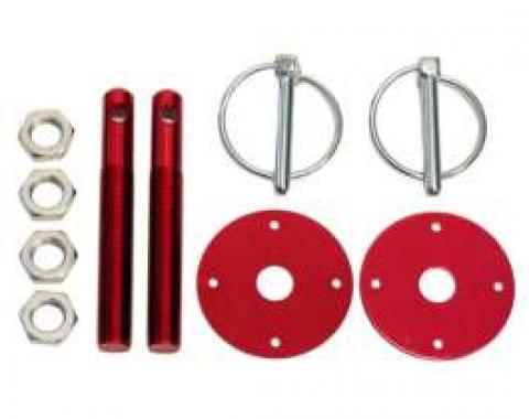 Aluminum Hood Pin Kit, Red