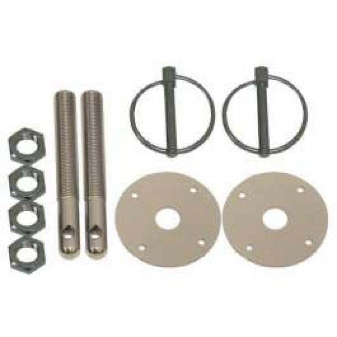 Aluminum Hood Pin Kit, Silver