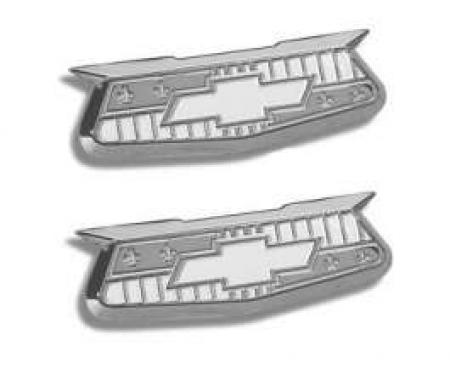 Chevy Quarter Panel Crests, Chrome, 1955-1957