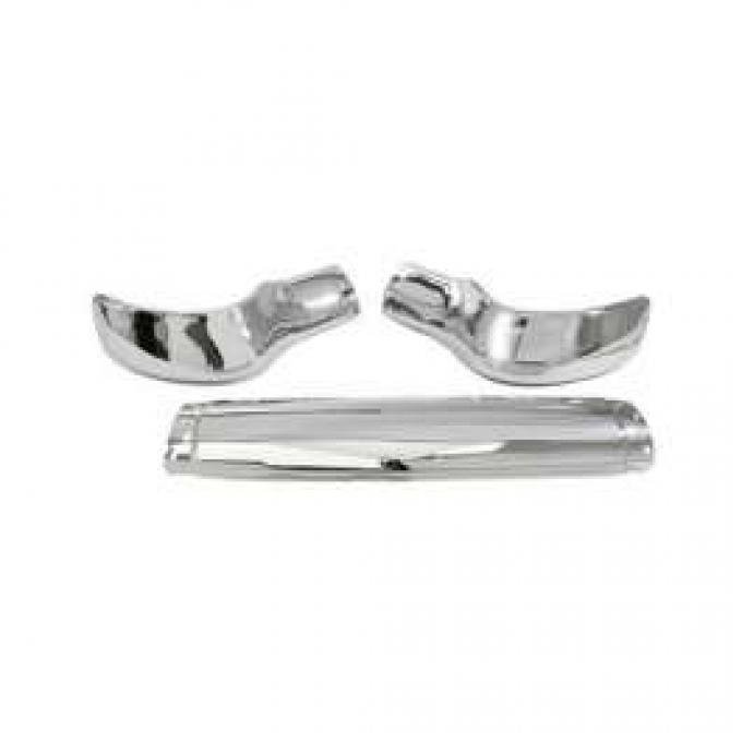 Chevy Front Bumper, Three-Piece Set, Best Quality, 1955