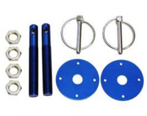 Aluminum Hood Pin Kit, Blue