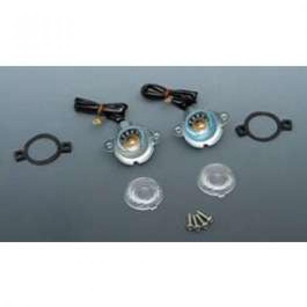 1955-1957 Chevy License Plate Light Assembly - New Pair, Tag Lamps For Station Wagon