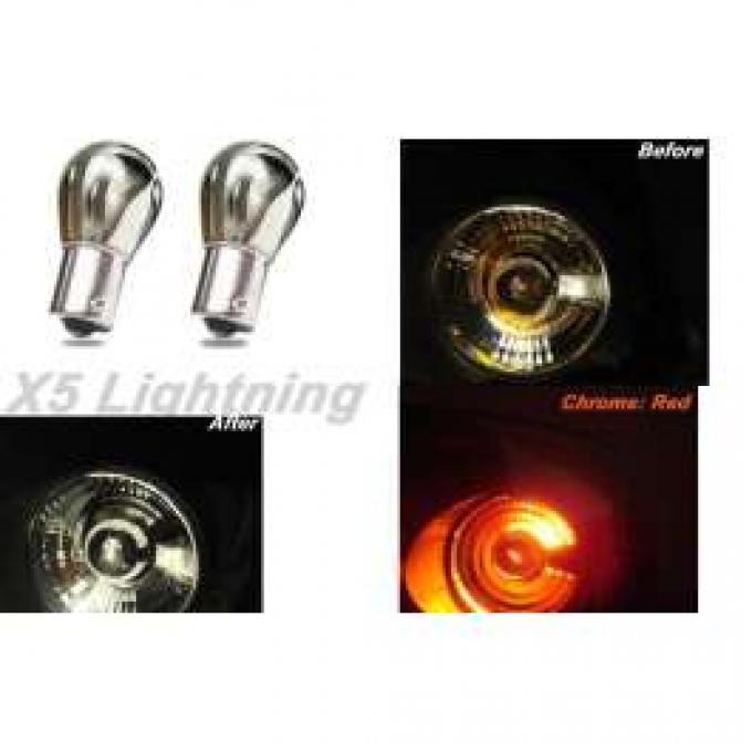 Light Bulbs, 1157, Chrome X5 Lightning Red Silver Stealth