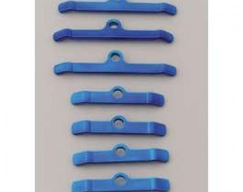 Chevy Moroso Valve Cover Hold Down Tabs, Steel, Powder Coated Blue, Big Block, 1955-1957