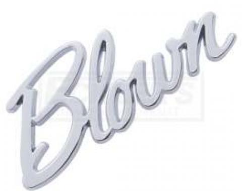 Chevy Blown Script Emblem, Chrome, 1955-1957