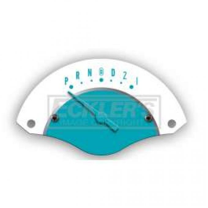 Chevy Classic Instruments Shifter Indicator, For 4-Speed Overdrive Automatic Transmission, White Face With Turquoise Needle, 1955-1956