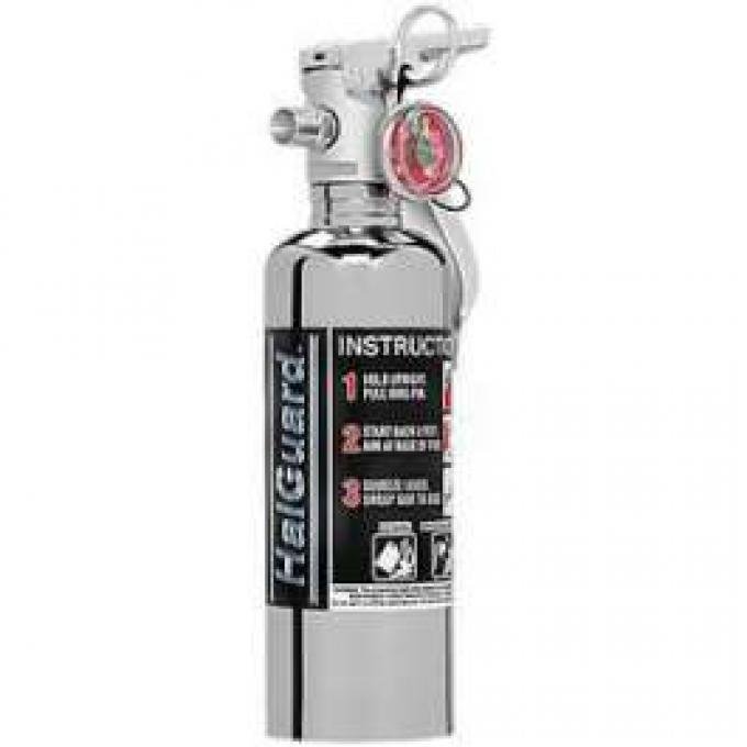 Fire Extinguisher, H3R Halguard Chrome, 1.4 Lb.