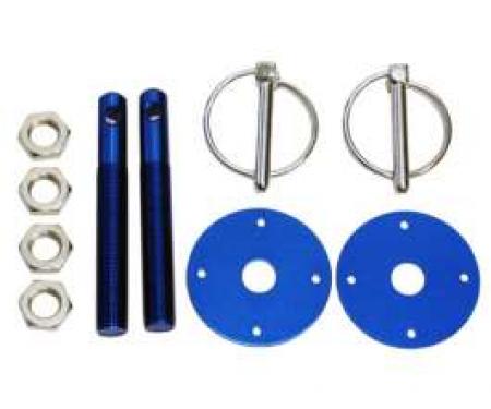 Aluminum Hood Pin Kit, Blue