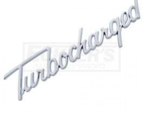 Chevy Turbocharged Script Emblem, Chrome, 1955-1957