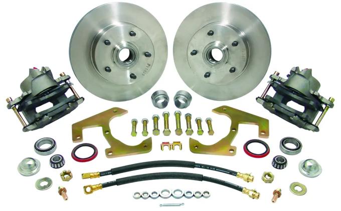 Classic Performance Front Disc Brake Kit for OEM Drum Brake Spindles for 1948-1956 Ford 1/2 Ton Truck, 5x4.75, 11" Rotors, Drilled/Slotted 4856WBK-4.75-ARGX