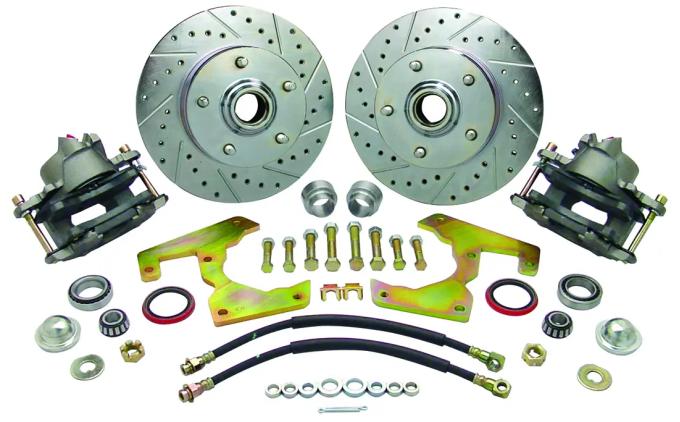 Classic Performance Front Disc Brake Kit for OEM Drum Brake Spindles for 1948-1956 Ford 1/2 Ton Truck, 5x4.5, 11" Rotors, Rotors 4856WBK-4.5UG