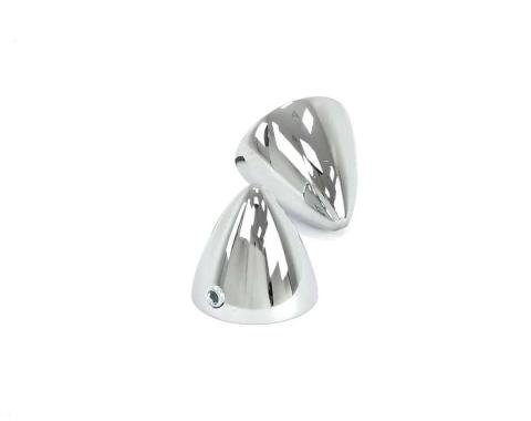 AMD Chrome Door Mirror Bullet Caps, Pair, 53-66 Ford F100 F250 570-4553-1P