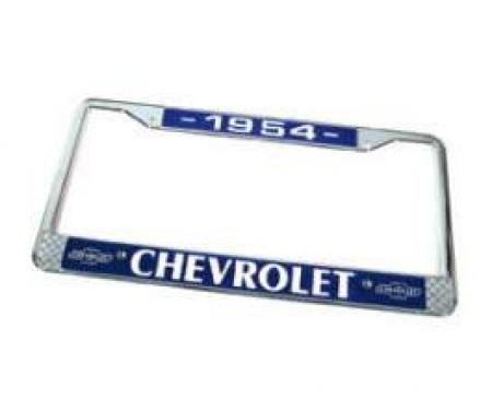 Chevy License Plate Frame, With Chevy Logo, 1954