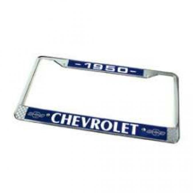 Chevy License Plate Frame, With Chevy Logo, 1950