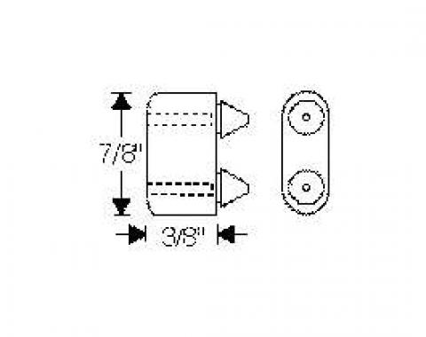 Chevy Rubber Bumper, Door, Two-Pronged, 3/8, 1952-1954