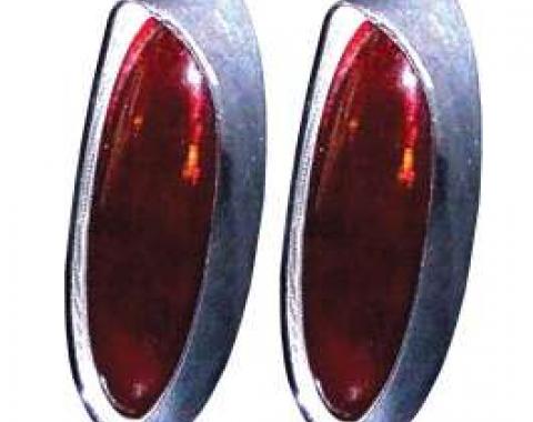 Chevy Custom Taillight Lenses, One-Piece, Shallow, 1954