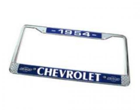 Chevy License Plate Frame, With Chevy Logo, 1954