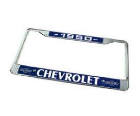 Chevy License Plate Frame, With Chevy Logo, 1950