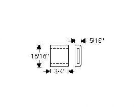 Chevy Window Stop Rubber Bumper, Rear Quarter Window, Upper, 1949-1952