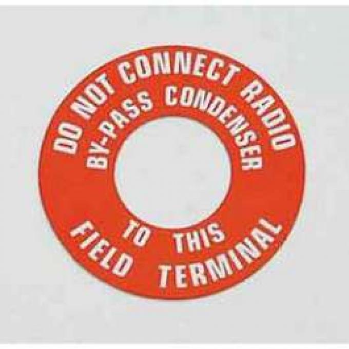 Chevy Generator Warning Tag, 1949-1954