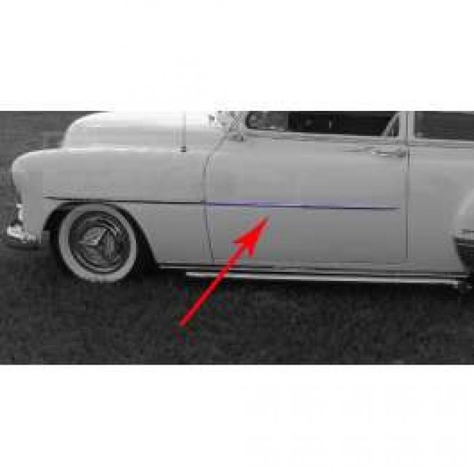 Chevy Door Molding, Stainless Steel, Left Or Right, 1951-1952