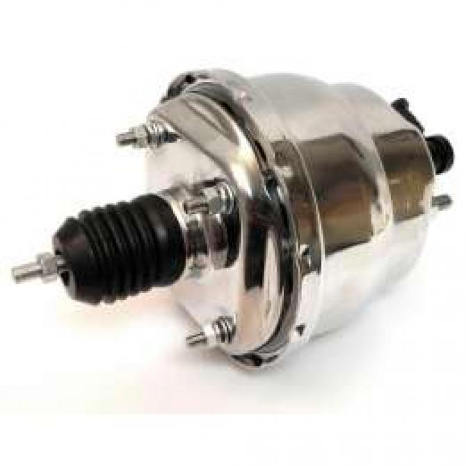 Chevy Power Brake Booster, 7, Dual Diaphragm, Chrome, Universal, 1949-1954