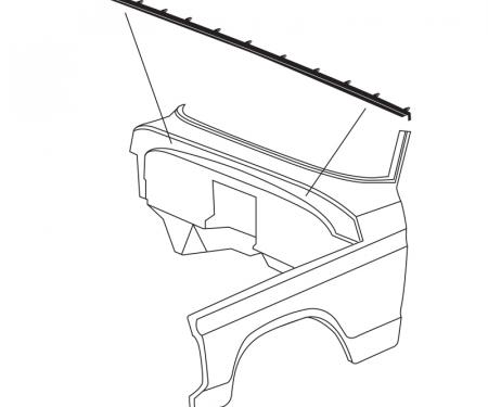 Dennis Carpenter Firewall to Hood Seal - Cowl Lacing - 1968-79 Ford Truck, 1978-79 Ford Bronco D7TZ-16740-A