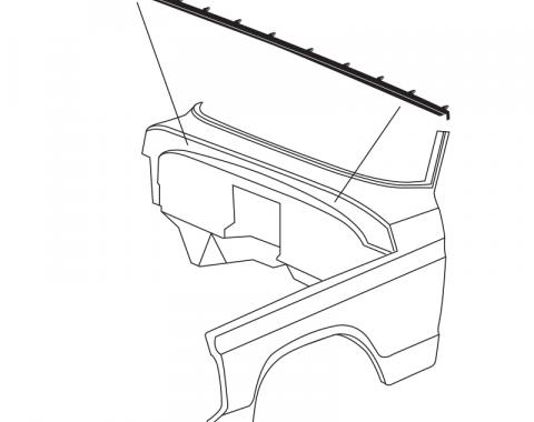 Dennis Carpenter Firewall to Hood Seal - Cowl Lacing - 1968-79 Ford Truck, 1978-79 Ford Bronco D7TZ-16740-A