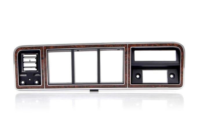 AMD Dash Bezel, Chrome/Woodgrain, with AC, 73-79 Ford F100 F150 F250 F350 Truck, 78-79 Bronco 460-4573-WAC