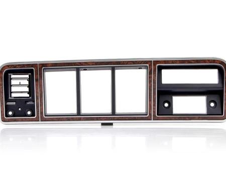AMD Dash Bezel, Chrome/Woodgrain, with AC, 73-79 Ford F100 F150 F250 F350 Truck, 78-79 Bronco 460-4573-WAC