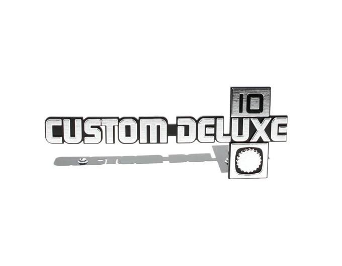 AMD Front Fender Emblem, Custom Deluxe 10, Pair, 81-91 Chevy C10 Pickup Blazer Suburban 999-4081-21P