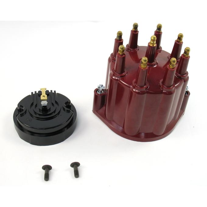 Pertronix Replacement Cap and Rotor Kit for 8 Cylinder Billet Distributors, Red / Male (Service Part Only) D600711