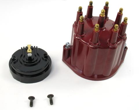 Pertronix Replacement Cap and Rotor Kit for 8 Cylinder Billet Distributors, Red / Male (Service Part Only) D600711