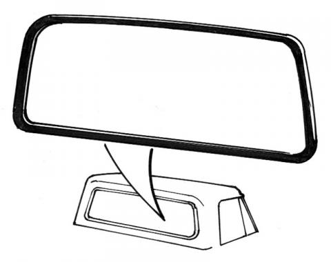 Dennis Carpenter Back Glass Seal - Factory Sliding - with Groove for Narrow Flexible Chrome - 1978-79 Ford Truck D7TZ-1042084-A