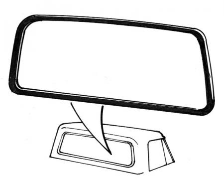 Dennis Carpenter Back Glass Seal - Pickup - with Groove for Chrome - 1967-72 Ford Truck C7TZ-8142084-B