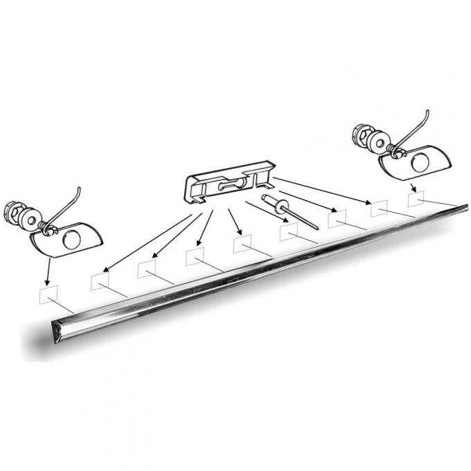 Dennis Carpenter Upper Tailgate Molding - 1978-79 Ford Bronco D8TZ-9841018-A